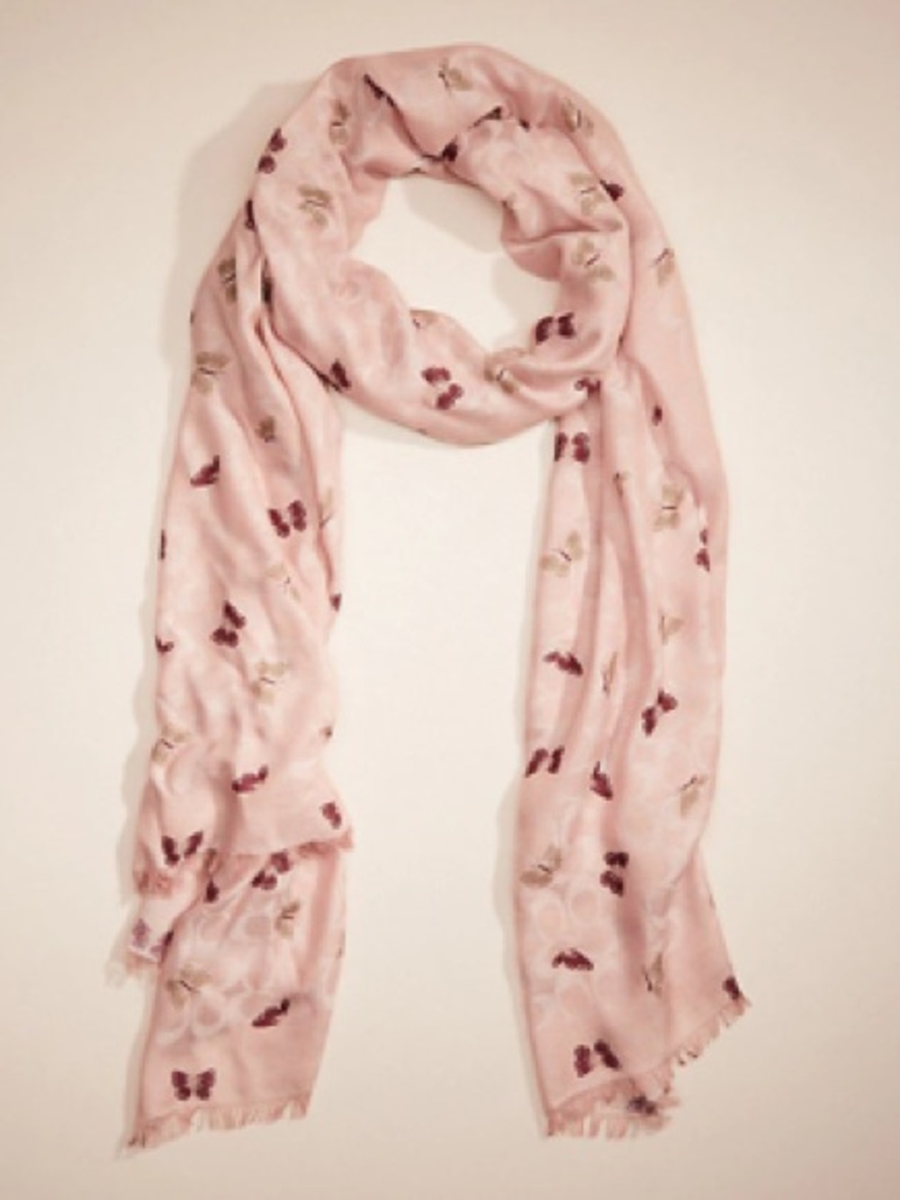 Coach Signature Logo Butterfly Scarf Modal Cotton